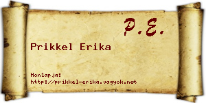 Prikkel Erika névjegykártya